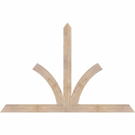 Ekena Millwork Richland Smooth Timber Gable Bracket, Douglas Fir, 60"W x 40"H x 1 1/2"D x 3 1/2"F, 16/12 Pitch GBW060X40X0204RIC00SDF